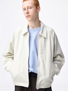 GU JAPAN 100% cotton Classic White Zip-Front Jacket (BESTSELLING) BNWT